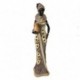 Grande statuette Africaine et jarre, Beige et Marron, Collection DAKA, Hauteur 36 cm