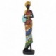 Statue Africaine sur socle, résine multicolore, Collection MIKAKOLOR, hauteur 41 cm