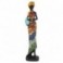 Statue Africaine sur socle, résine multicolore, Collection MIKAKOLOR, hauteur 41 cm