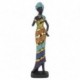 Statue Africaine sur socle, résine multicolore, Collection MIKAKOLOR, hauteur 32 cm