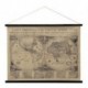 Toile murale imprimée tendue, Cartographie ancienne à dérouler et suspendre, Beige ancien, longueur 100 cm