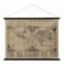 Toile murale imprimée tendue, Cartographie ancienne à dérouler et suspendre, Beige ancien, longueur 100 cm