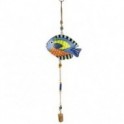 Suspension Poisson tropical en métal décoratif, maison, terrasse et jardin, hauteur 58 cm