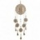 Suspension mobile Bouddha, mandala et accessoires en bois, clochettes en étain, zen et boho, H 92,5 cm