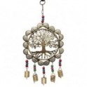 Suspension intérieure extérieure, Arbre de vie en étain, mandala, perles colorées et clochettes, hauteur 53 cm