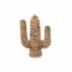 Statue Cactus en fibres naturelles tressées, Jacynthe d'eau, ethnique et bohème, hauteur 37 cm