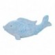 Figurine Grande Poisson Carpe décorative en résine à poser, Bleu et gris, longueur 65 cm