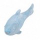 Figurine Grande Poisson Carpe décorative en résine à poser, Bleu et gris, longueur 65 cm