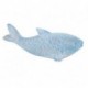 Figurine Grande Poisson Carpe décorative en résine à poser, Bleu et gris, longueur 53 cm