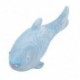 Figurine Grande Poisson Carpe décorative en résine à poser, Bleu et gris, longueur 53 cm