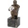 Statue Design Homme Nu Tourment XL, Modèle Doré et Patine Gris, H 32 cm