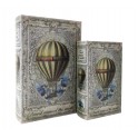 Set 2 Boites Livres : Voyage en montgolfière, Hauteur 27 cm (Grand)