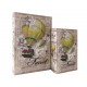 Set 2 Boites Livres : Explore le monde, Beige, H 26 cm (Grand)