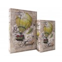 Set 2 Boites Livres : Explore le monde, Beige, H 26 cm (Grand)