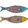 Set 3 magnets Frigo aimantés, Poissons Thème Mer 5, L 13 cm