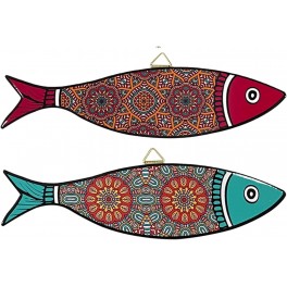 Set 3 magnets Frigo aimantés, Poissons Thème Mer 5, L 13 cm