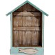 Déco Marine : Boite à clés en Bois, Cabine de Plage et Poisson, Hauteur 28 cm