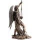 Statuette résine : L'archange Saint Michel et La balance de Justice, H 27 cm