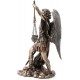 Statuette résine : L'archange Saint Michel et La balance de Justice, H 27 cm