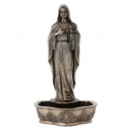 Statue Coeur immaculée de Marie, Aspect Bronze, Antic Line, H 23 cm