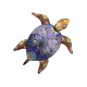 Déco Murale Métal : La Tortue marine bleue, H 27 cm