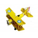 Avion bi-moteur miniature en Métal, Modèle Jaune, L 27 cm