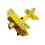 Avion bi-moteur miniature en Métal, Modèle Jaune, L 27 cm