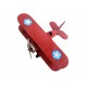 Petit avion Biplan miniature en Métal, Modèle Rouge, Largeur 16 cm