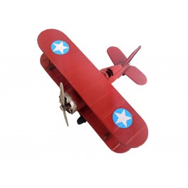 Avion bi-moteur miniature en Métal, Modèle Jaune, L 27 cm