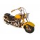 Moto Vintage miniature en Métal, Modèle Jaune, L 18 cm