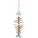 Déco Métal & Bois flotté à suspendre : Poisson, H 60 cm