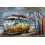 Tableau Métal 3D : Combi jaune et 3 planches de surf, Longueur 120 cm