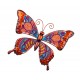 Papillon Mural en Fer : Orange Mandala, Collection Victoria, L 26 cm