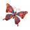 Papillon Mural en Fer : Orange Mandala, Collection Victoria, L 26 cm