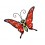 Papillon Mural Rouge en Métal, Maison ou Jardin, Longueur 22 cm