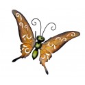 Grand Papillon Mural Orange en Métal, Maison ou Jardin, Longueur 28,5 cm