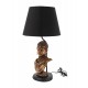 Lampe contemporaine, abat jour noir Buste Femme Africaine, H 56 cm