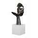 Sculpture Design : Visage sur socle & Envoi d'un baiser. H 57 cm