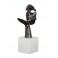 Sculpture Design : Visage sur socle & Envoi d'un baiser. H 57 cm