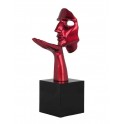 Sculpture Design : Visage sur socle & Envoi d'un baiser. H 57 cm