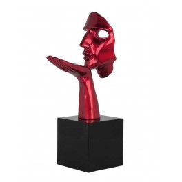 Sculpture Design : Visage sur socle & Envoi d'un baiser. H 57 cm