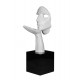 Sculpture Design Résine : Indiscrétion, Mod Blanc Satiné H 57 cm