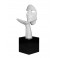 Sculpture Design Résine : Indiscrétion, Mod Blanc Satiné H 57 cm