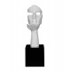 Sculpture Design : Visage sur socle & Envoi d'un baiser. H 57 cm