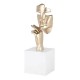 Sculpture Design, Visage sur socle SONGE. Champagne, Hauteur 57 cm