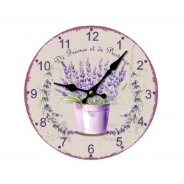 Horloge murale lavande de Provence, Mod 4, 34 cm