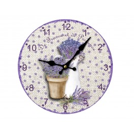 Horloge murale lavande de Provence, Mod 4, 34 cm