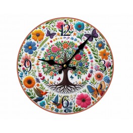 Horloge Florale Shabby Chic, Motifs Roses, Mod 2, Diam 34 cm