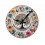 Horloge murale Arbre de vie et Fleurs multicolores, Diam 34 cm