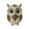 Figurine Hibou Coloré, Rouge Aspect Bois, H 12 cm